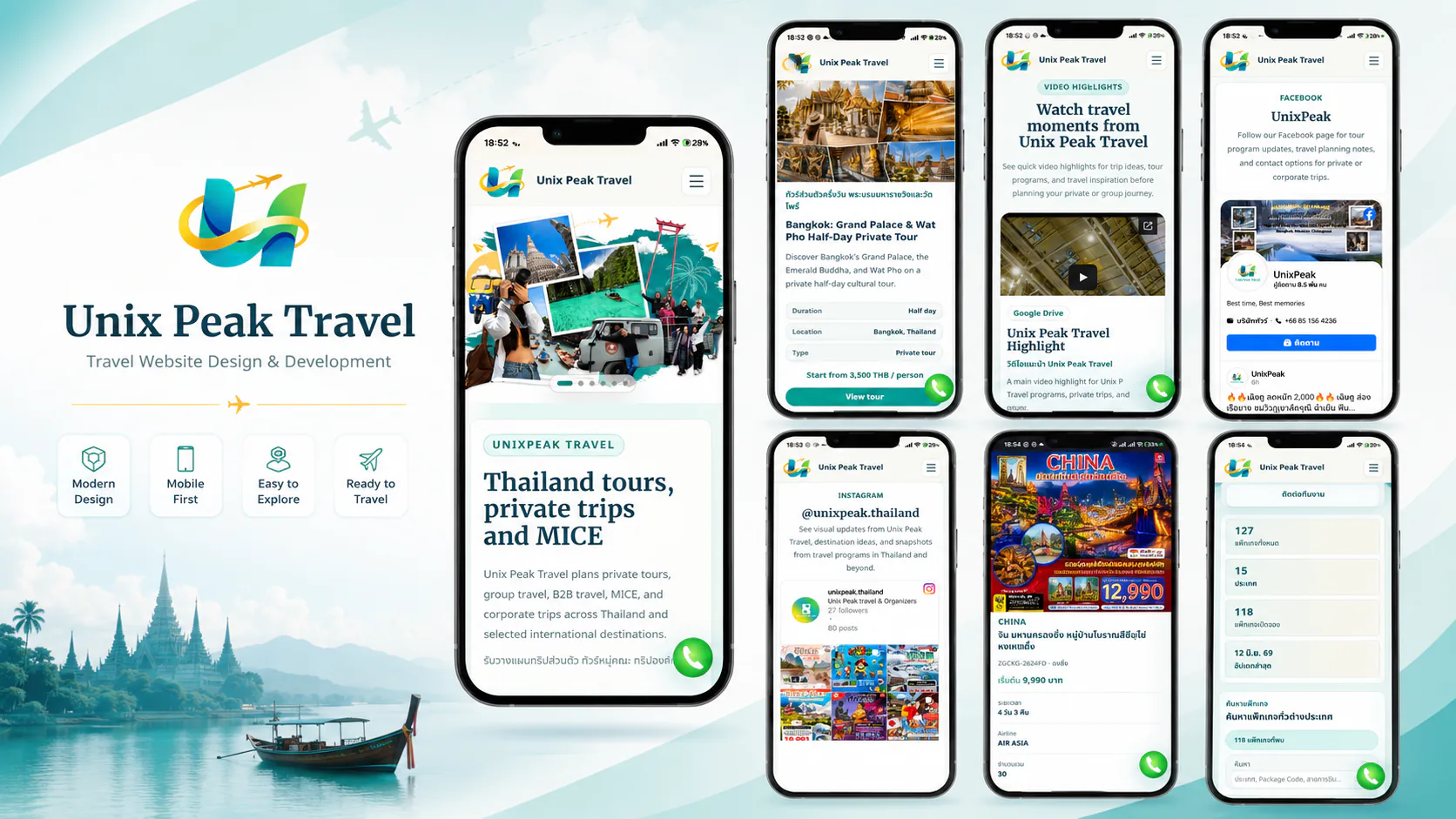 Unix Peak Travel website project cover